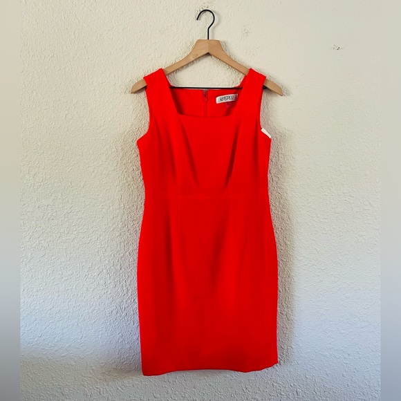 Deasdstock Vintage Kasper Red Cocktail Dress - Picture 1 of 10